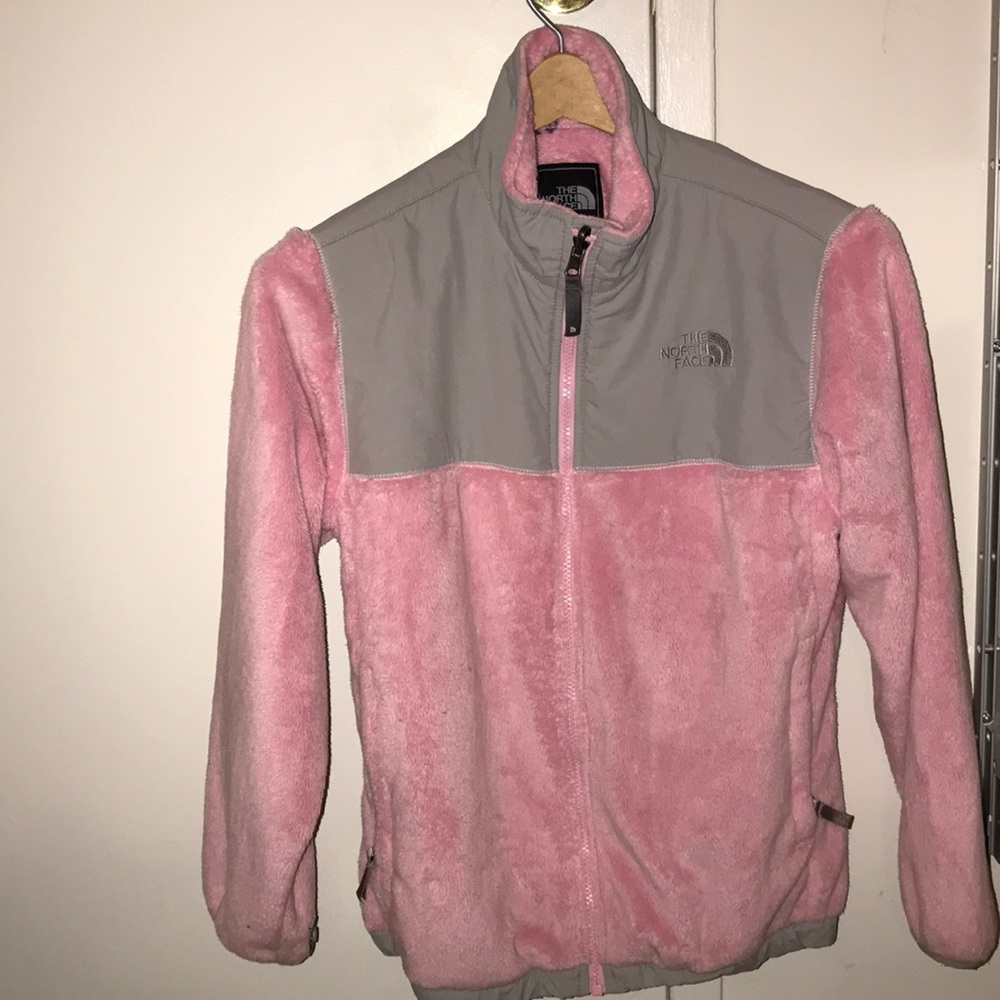 North face pink soft and furry fleece!